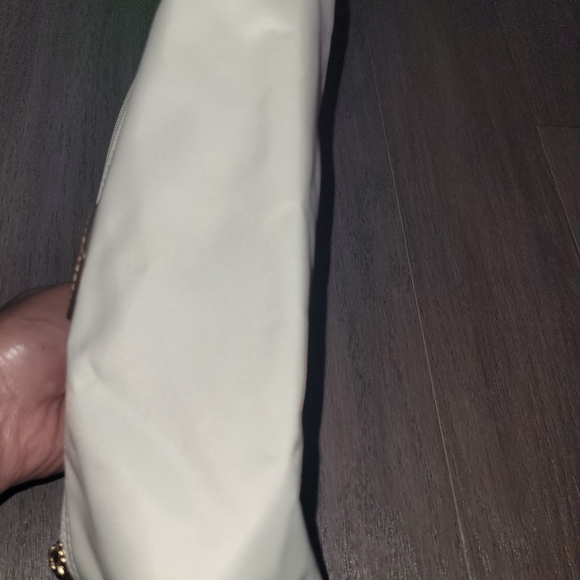 Longchamp Le Pliage White Cosmetic Makeup Bag with Brown Accents - Picture 5 of 6